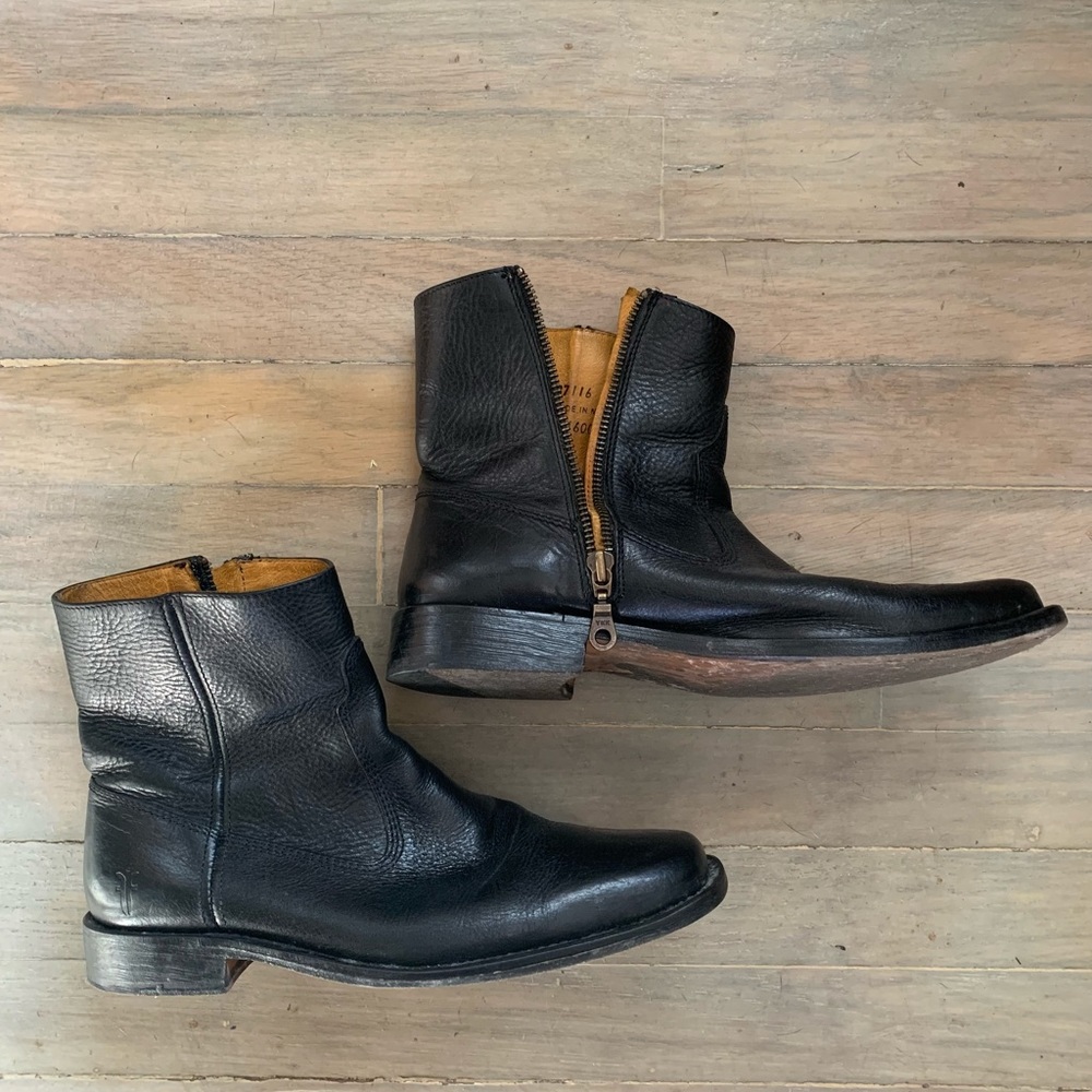 Frye black leather boots